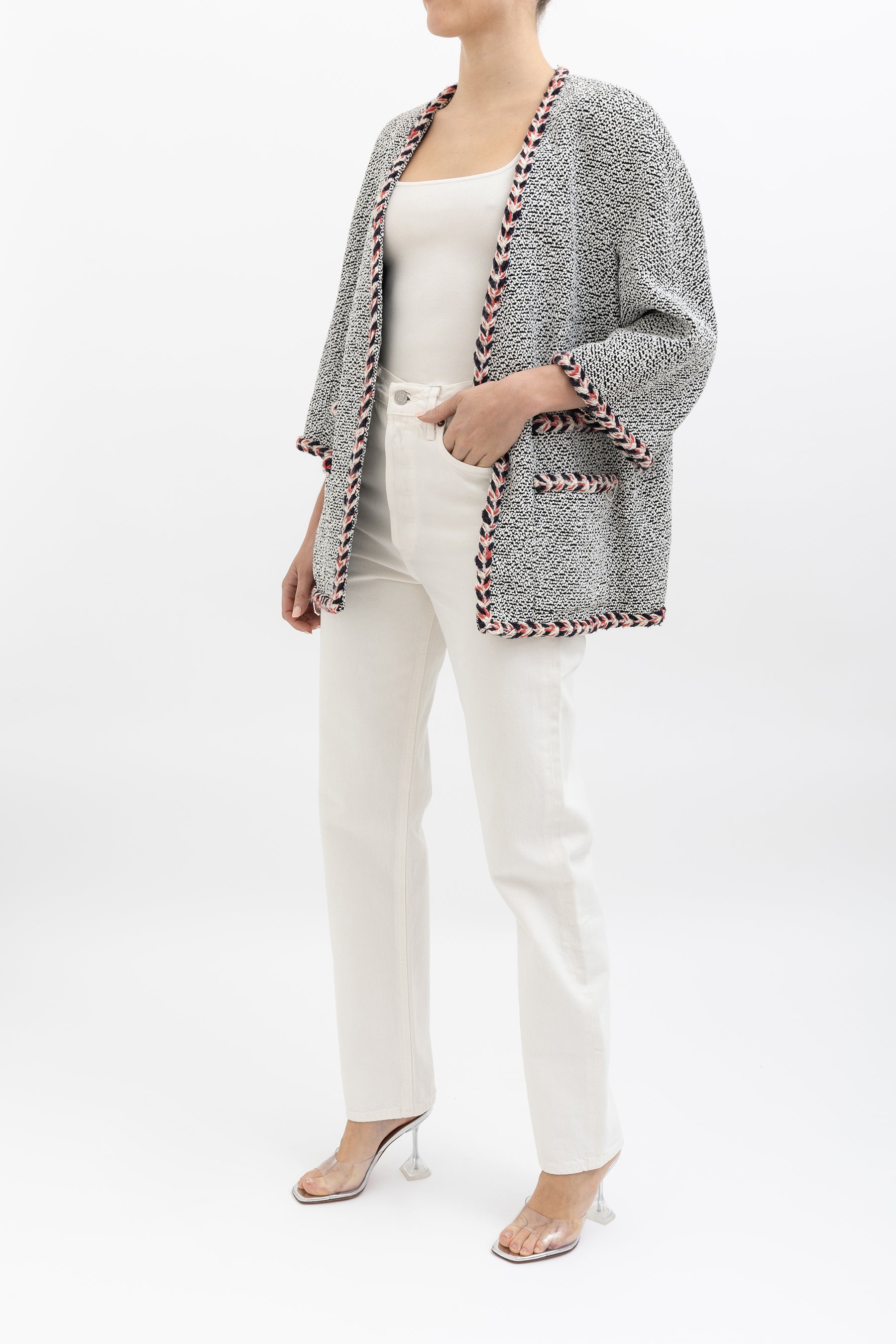Bouclé Jacket Braid Trim