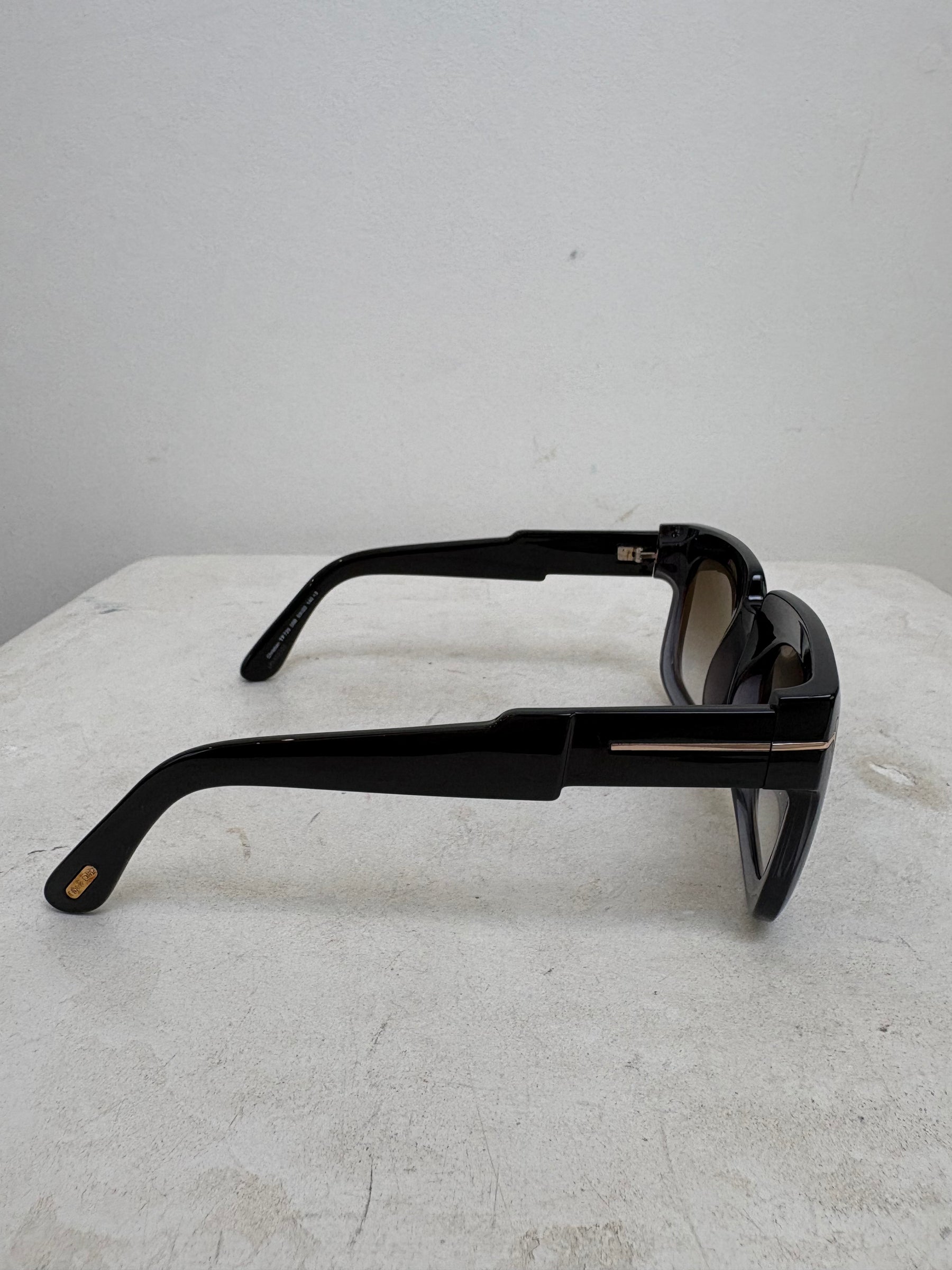 Tom Ford Black Ombre Oversized Square Sunglasses