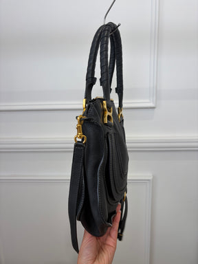 Chloé Black Leather Marcie Tote Bag