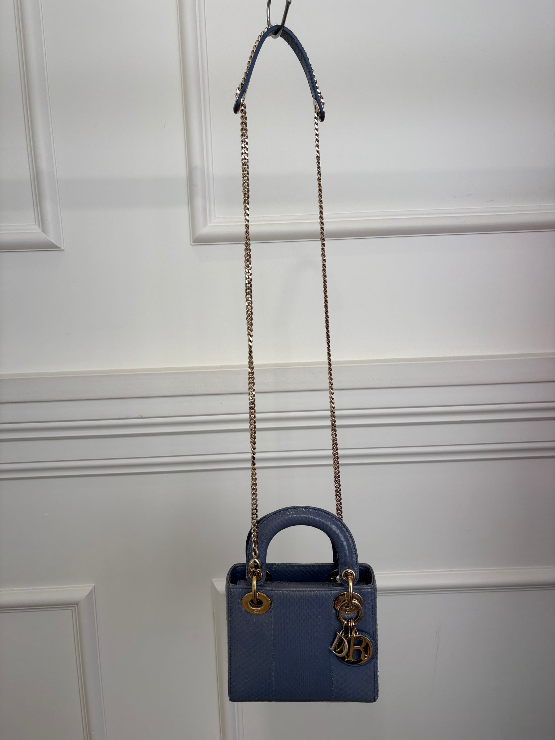 Dior Blue Watersnake Mini Lady Dior