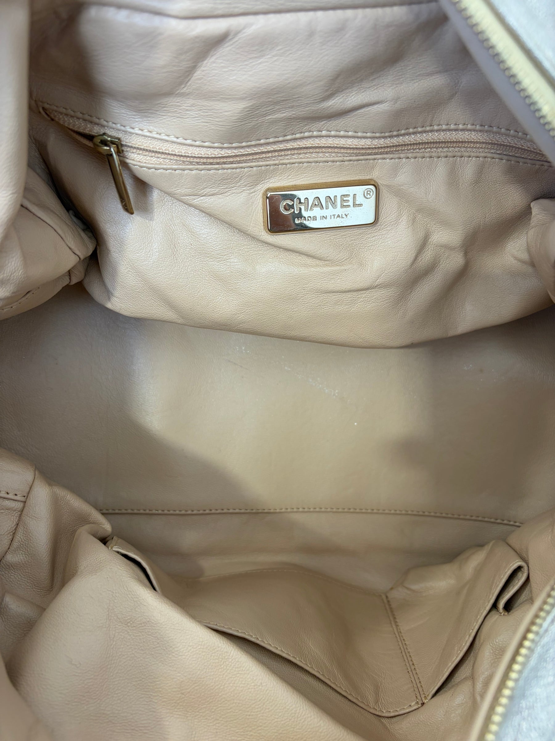 Chanel Gold Leather Bowling Bag
