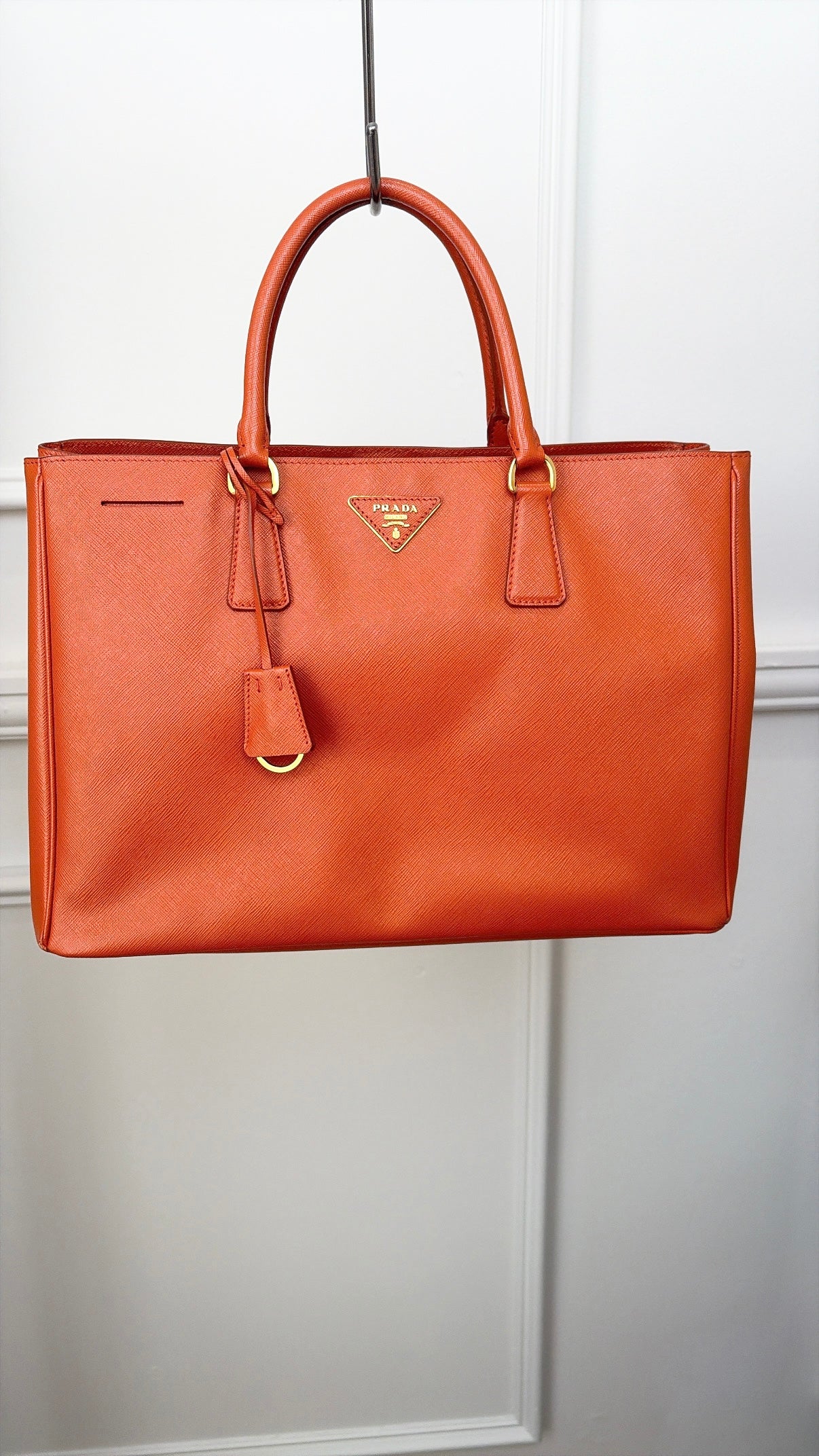 Prada Orange Saffiano Leather Tote