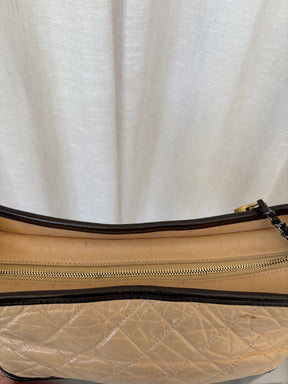 Chanel Brown and Beige Quilted Leather Gabrielle Bag