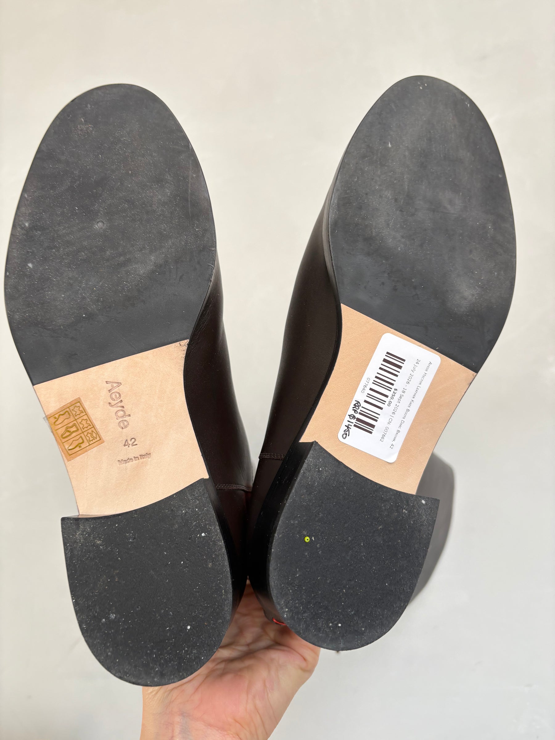 Ayede Hector Leather Knee Boots Darc Brown, 42