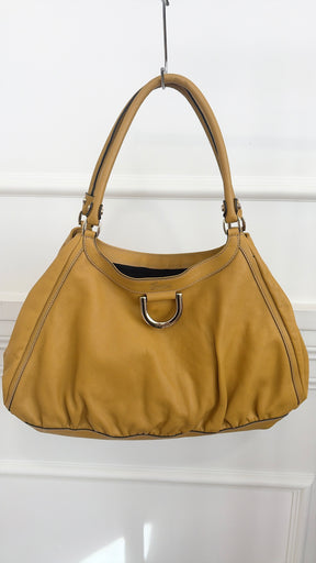 Gucci Mustard Leather Abbey D-Ring Hobo Bag