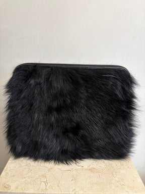 Phillip Lim Black Shearling Fur Zipped Pouch
