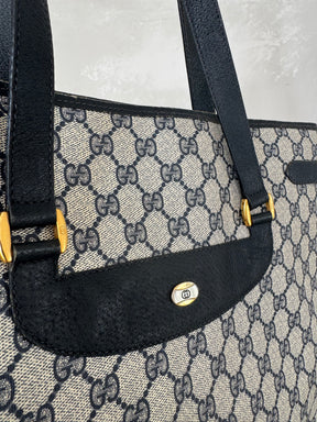 Gucci Navy Vintage Monogram Tote