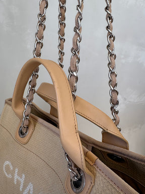 Chanel Beige Canvas Deauville Tote