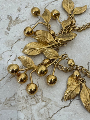 Saint Laurent Leaves Charm Bracelet Gold Tone, Small
