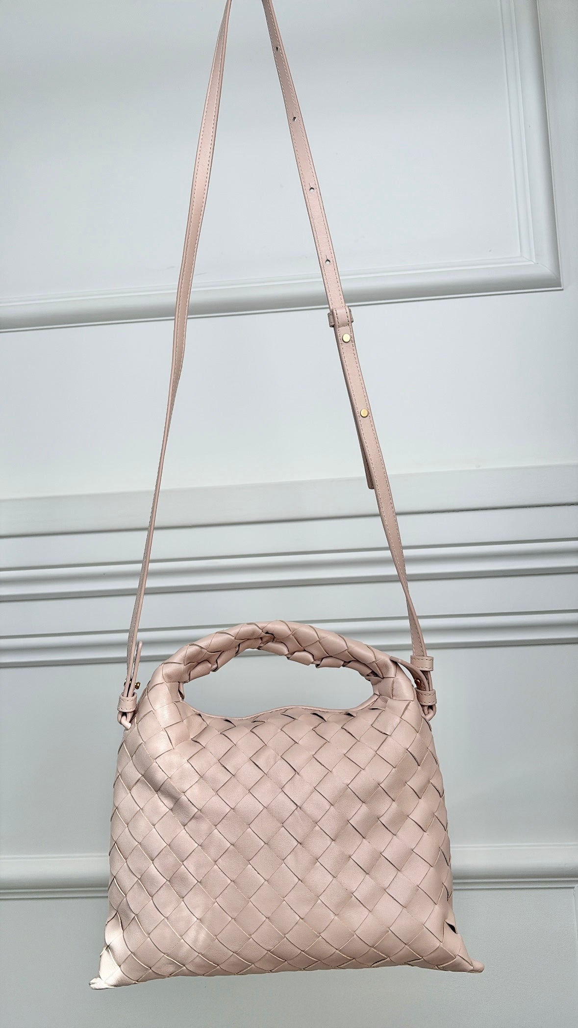 Bottega Veneta Pale Pink Mini Hop Bag