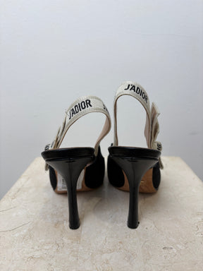 Dior Black Technical J'adior Slingback's, 36