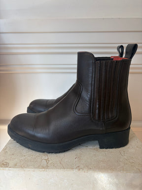 Hermès Brown Leather 'Kross Training' Boots, 39