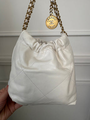 Chanel 22 Mini Hobo Bag In White