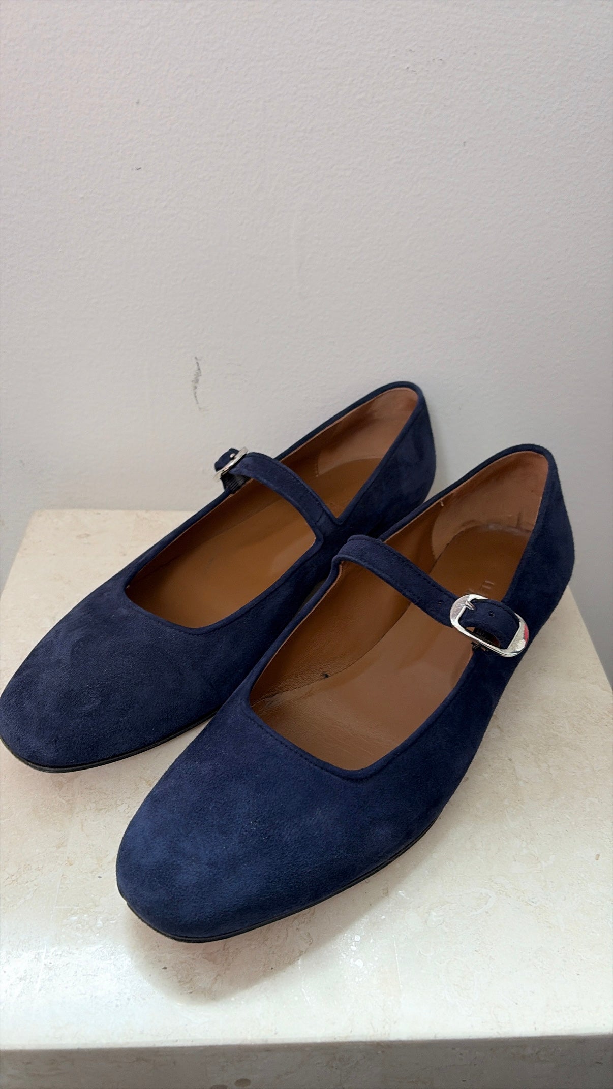 Le Monde Beryl Blue Suede Mary Janes, 41