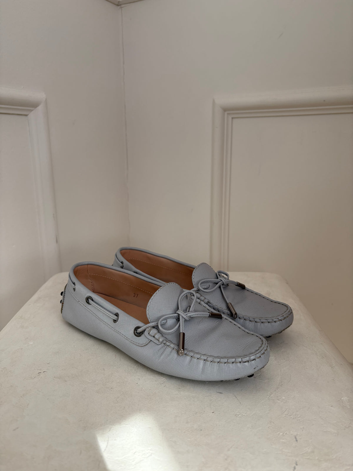 Tod's Gommino Dusty Blue Moccasins, 37