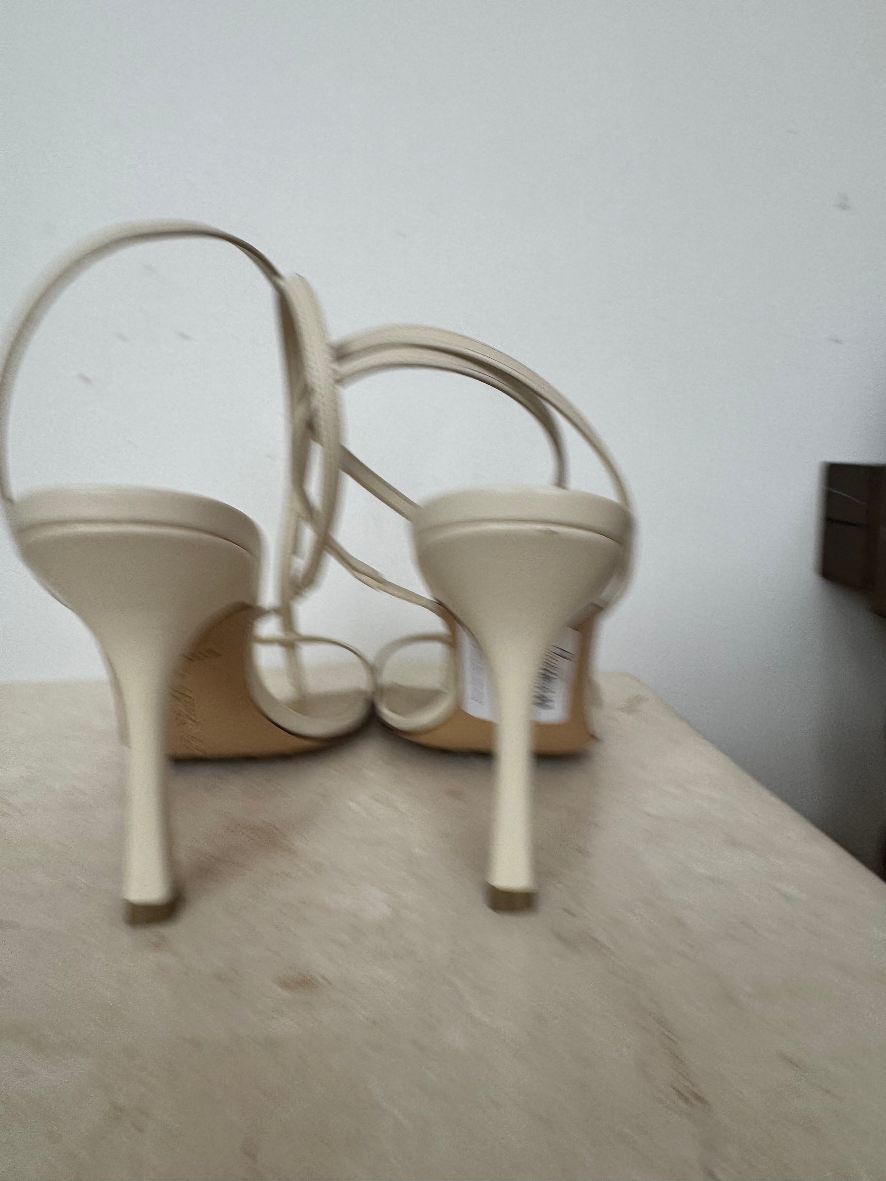 Bottega Veneta Cream Strappy Heels, 38