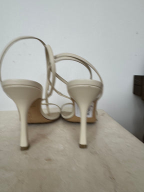 Bottega Veneta Cream Strappy Heels, 38