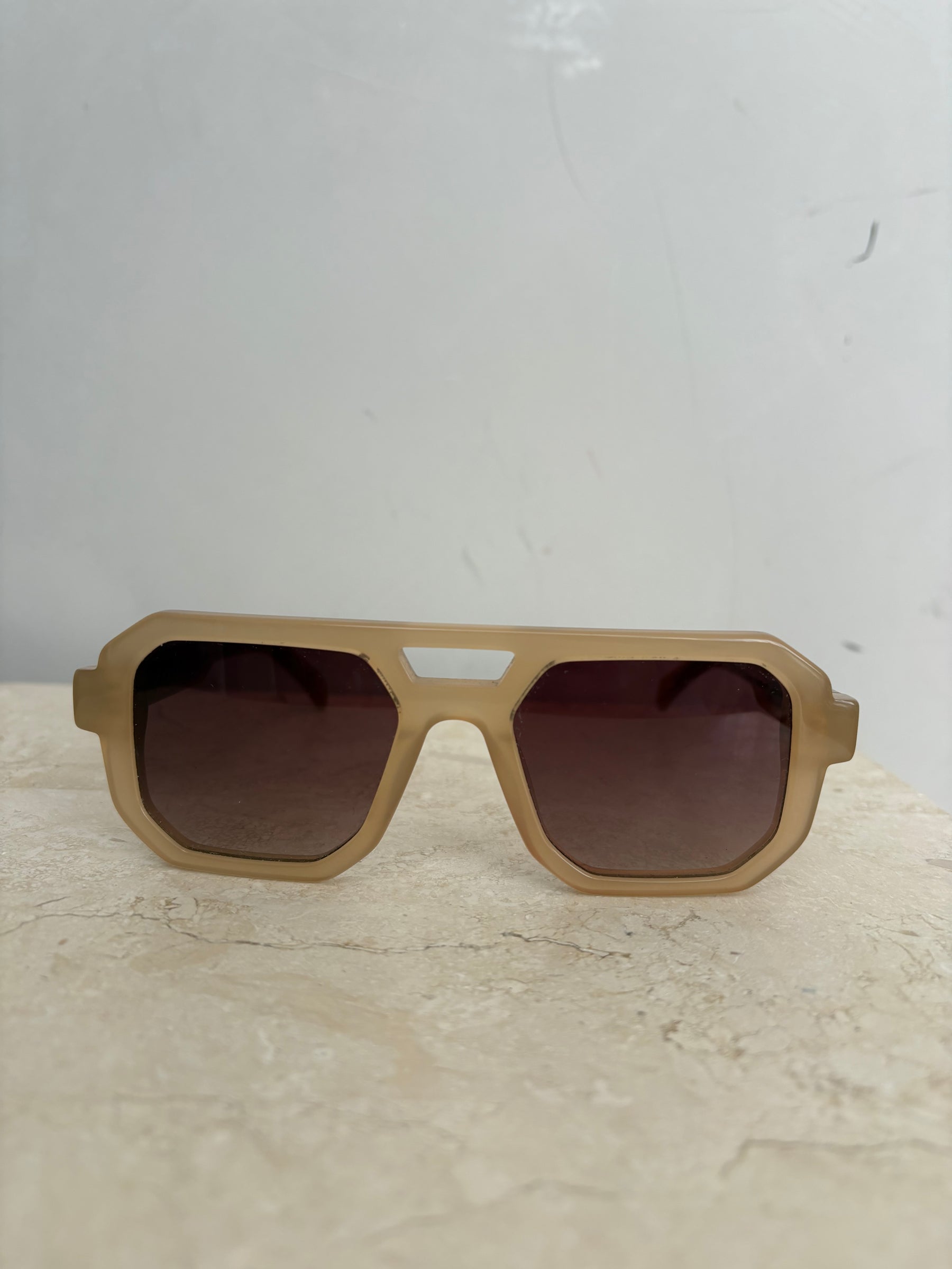 g.o.d Taupe Flap Top Aviator Sunglasses