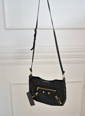 Balenciaga Black Leather City Crossbody Pouch Bag