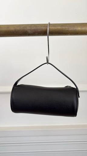 The Row Black Leather Round 90's Bag