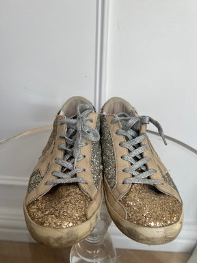 Golden Goose Super Star Glinter Sneakers Leopard Detail, 41