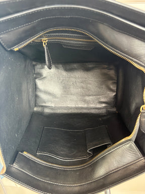 Celine Khaki Black and Taupe Leather and Suede Luggage