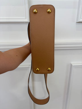 Louis Vuitton Camel Grained Leather Capucines BB with Python Leather Trim