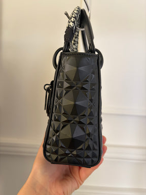 Dior Black Diamond Cannage Leather Mini Lady Dior