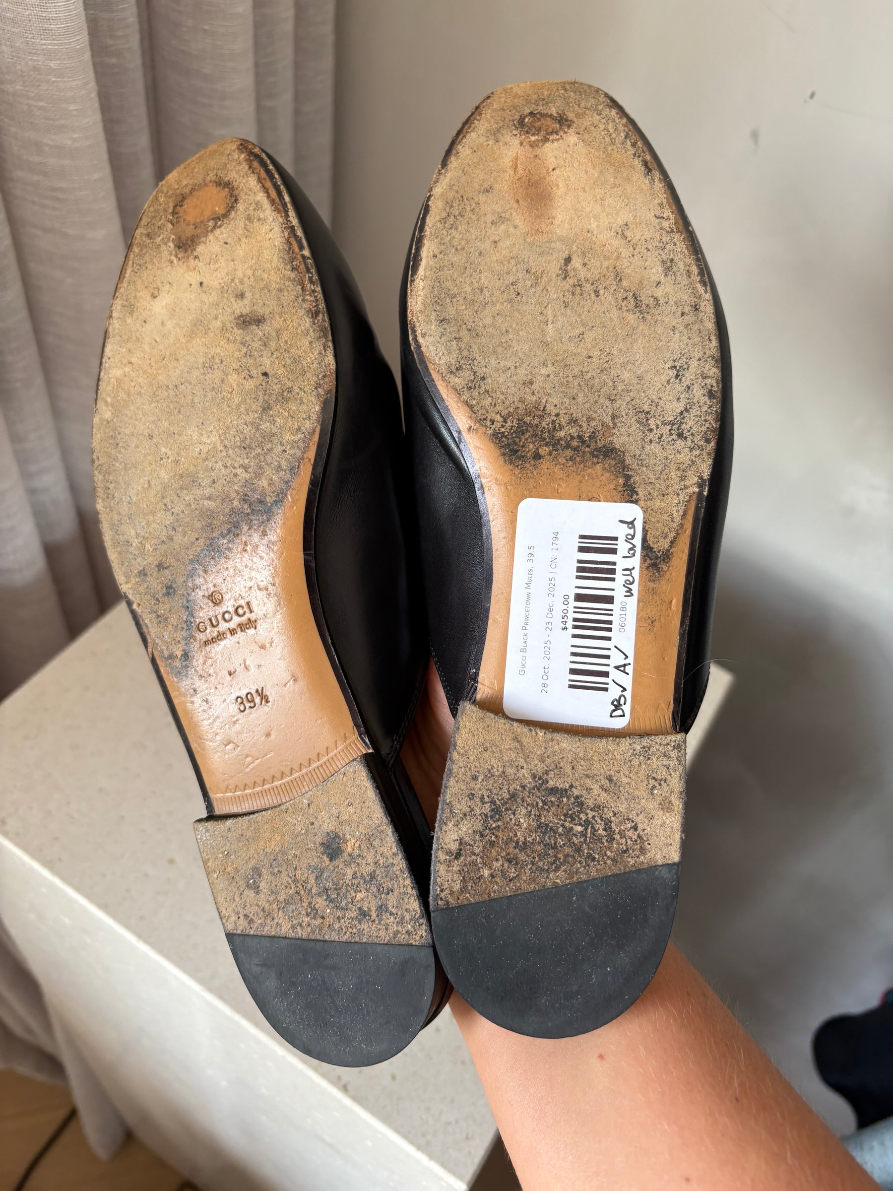 Gucci Black Princetown Mules, 39.5