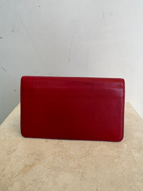 Chanel Red Caviar Leather Flap Wallet