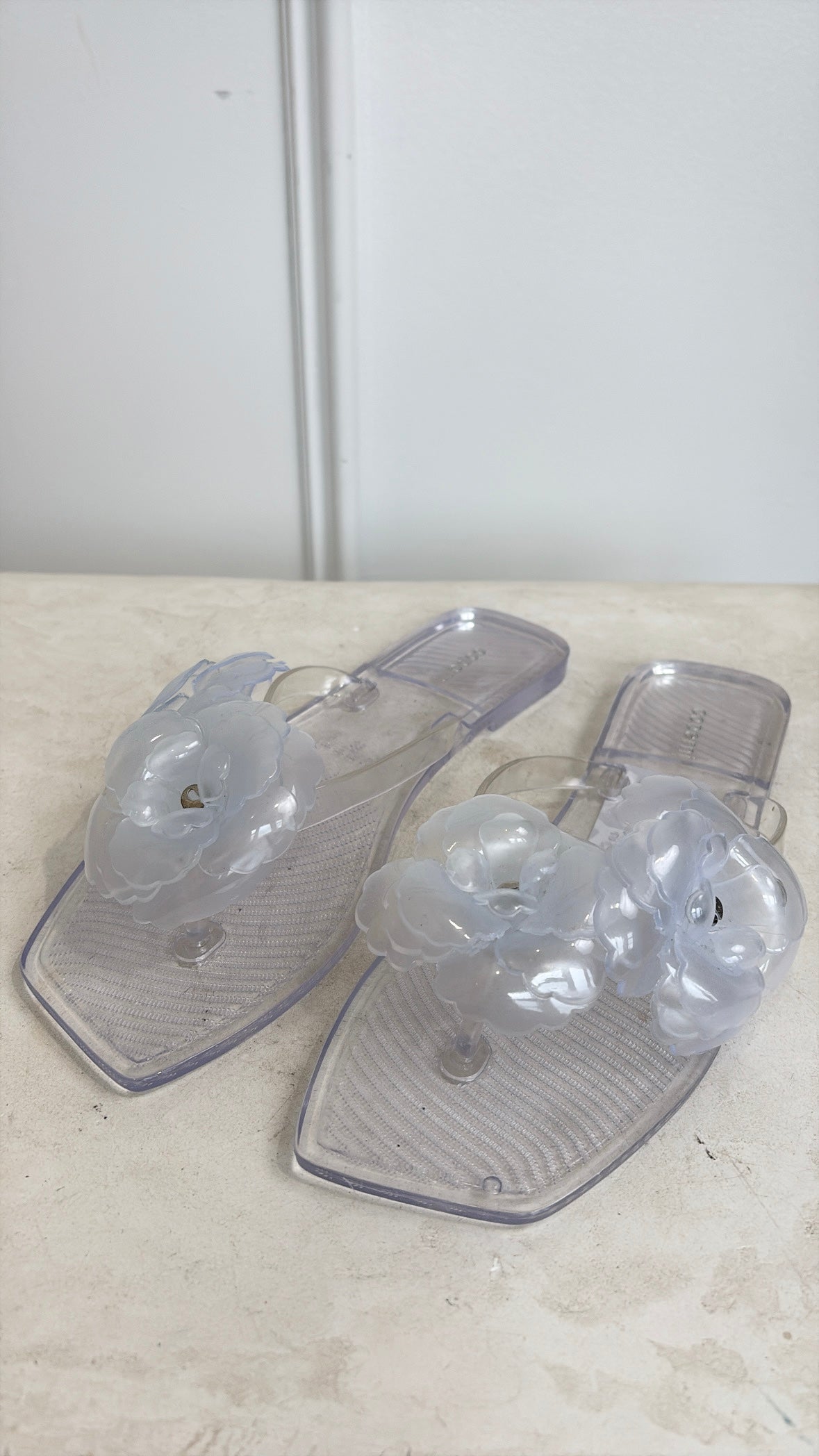 Coperni Clear PVC Flower Thongs, 38