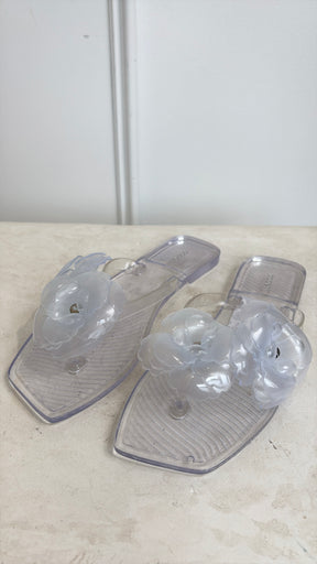 Coperni Clear PVC Flower Thongs, 38