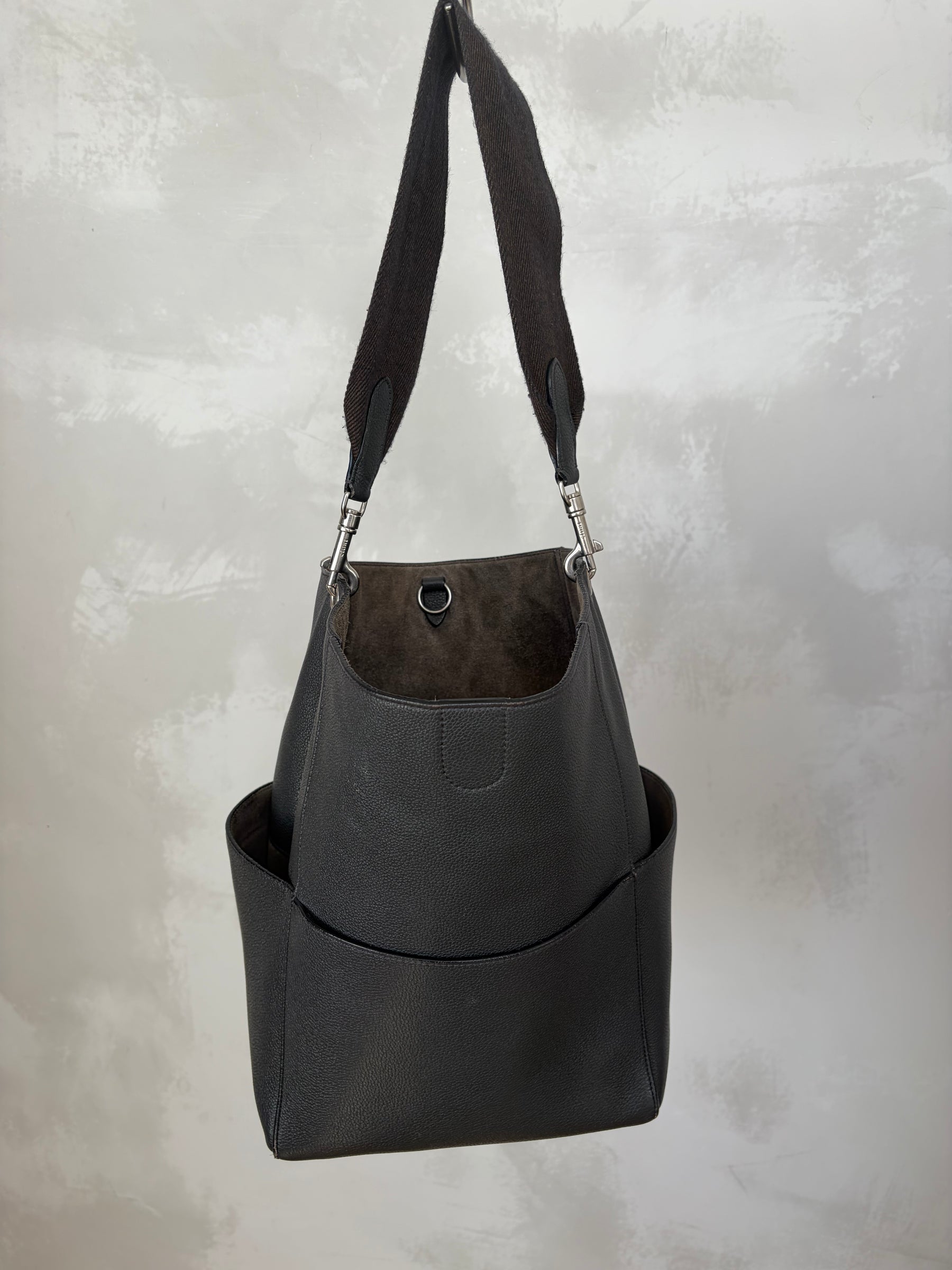 Celine Sangle Bucket Bag Charcoal