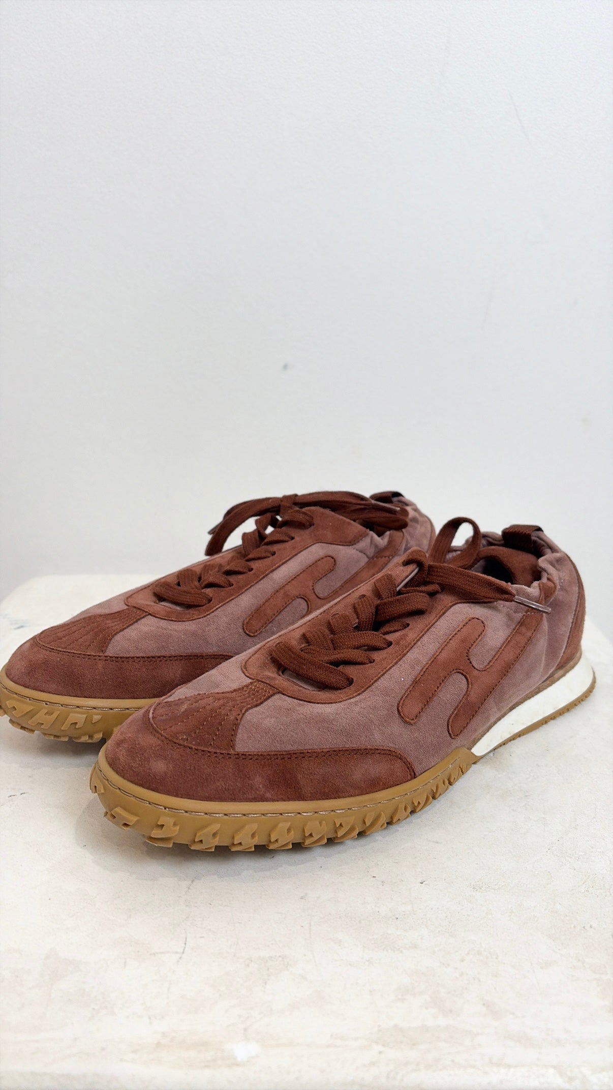 Hermes Antique Rouge Suede Jet Sneaker, 40