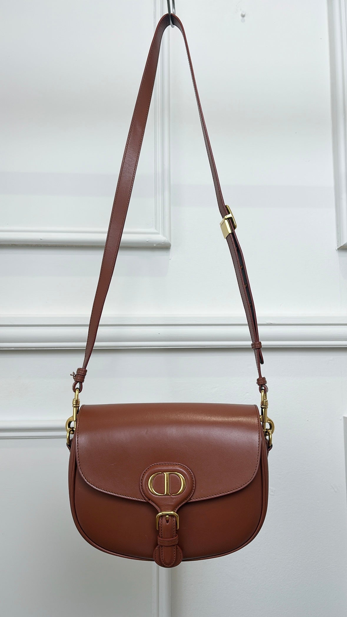 Dior Chestnut Leather Medium Bobby Bag