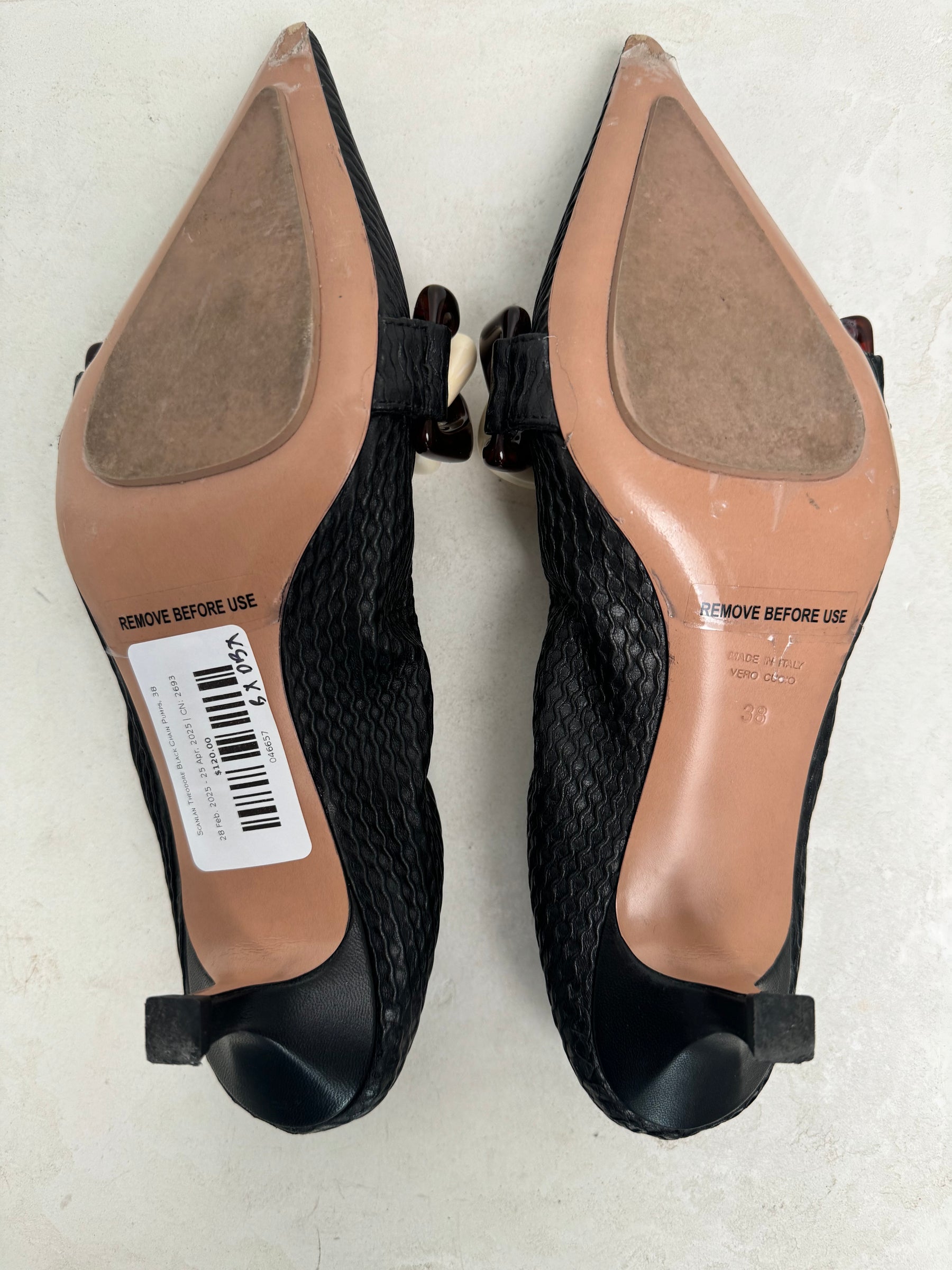 Scanlan Theodore Black Chain Pumps, 38