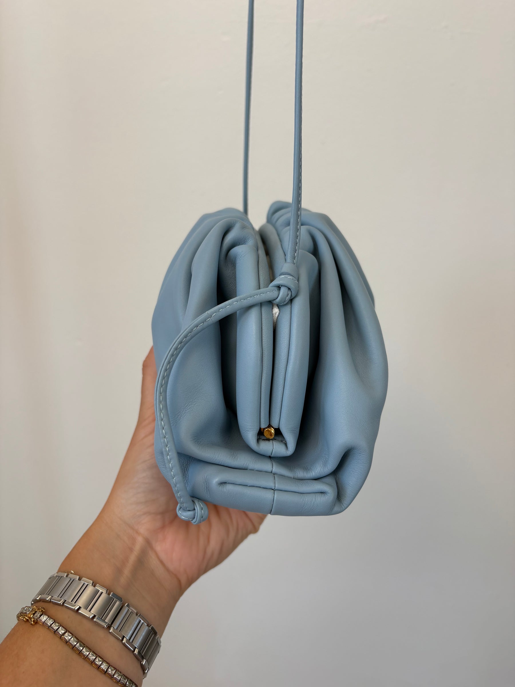 Bottega Veneta The Mini Pouch Crossbody Bag Blue