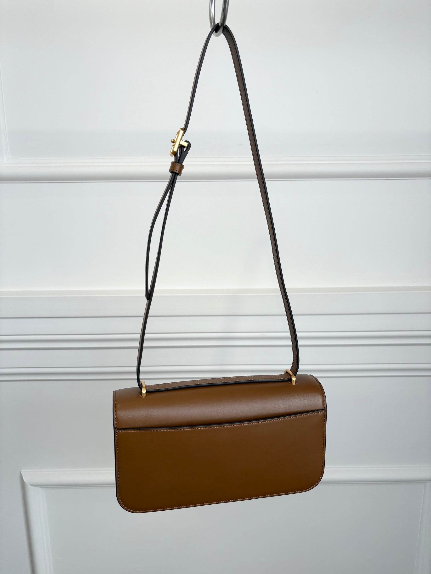 Tory Burch Tan Leather Logo Shoulder Bag