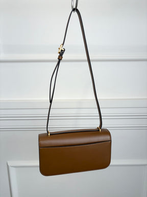 Tory Burch Tan Leather Logo Shoulder Bag