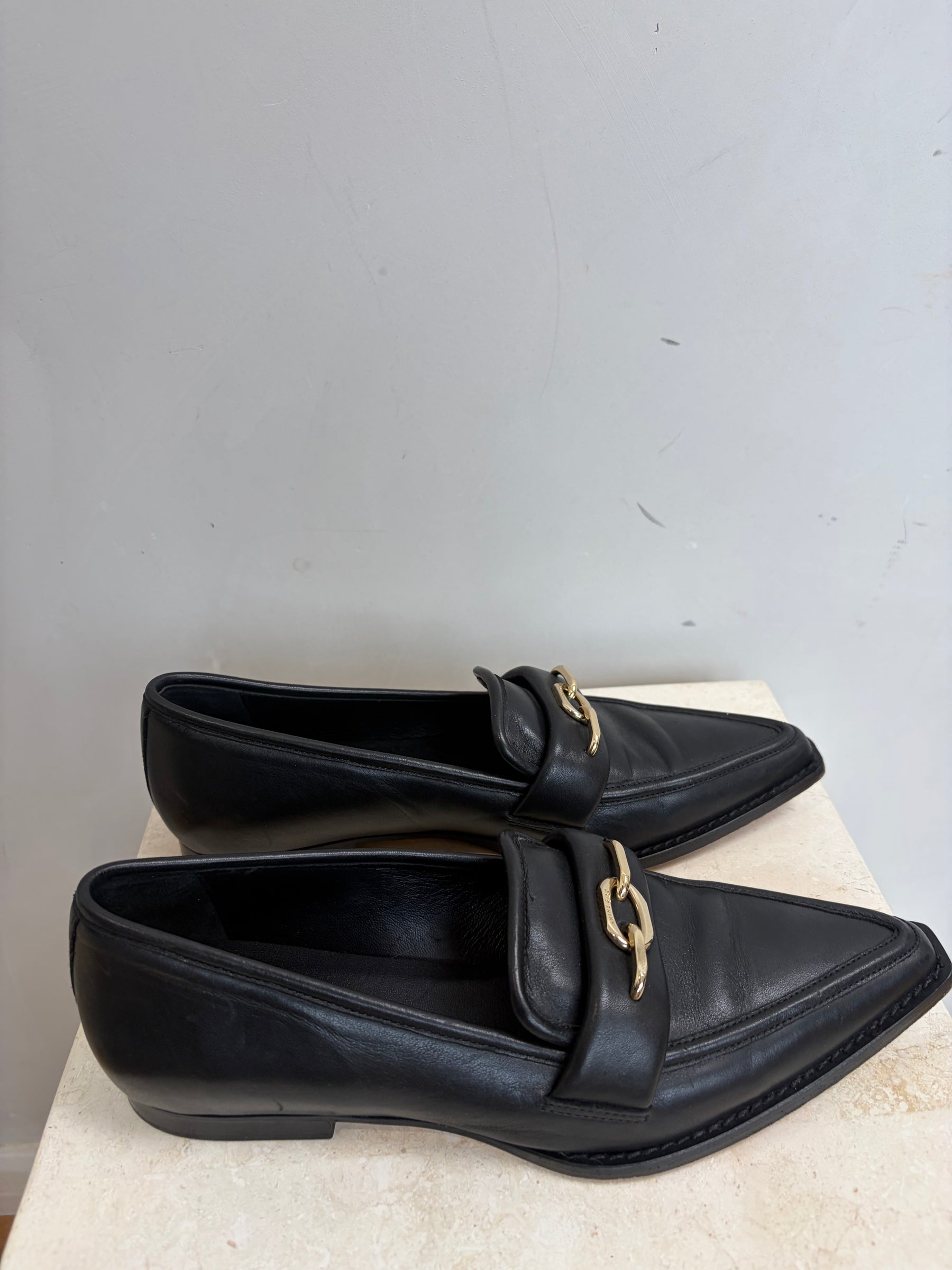 Anine Bing Selma Pointed Loafers Black, 38