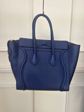 Celine Cobalt Blue Leather Luggage Bag