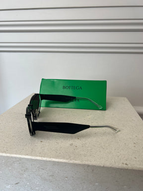 Bottega Veneta Black Matte Cat Eye Sunglasses