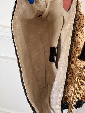 Gucci GG Marmont Raffia Shoulder Bag