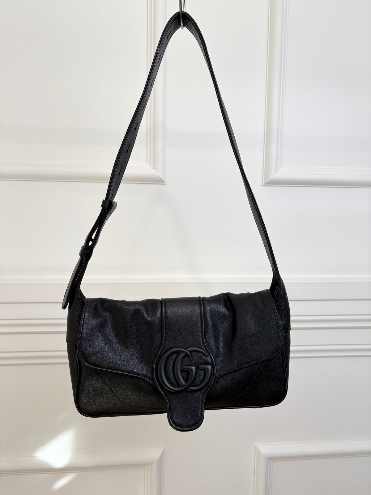 Gucci Black Leather Marmont Flap Shoulder Bag