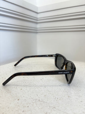 Saint Laurent Tortoiseshell Rectangle Sunglasses