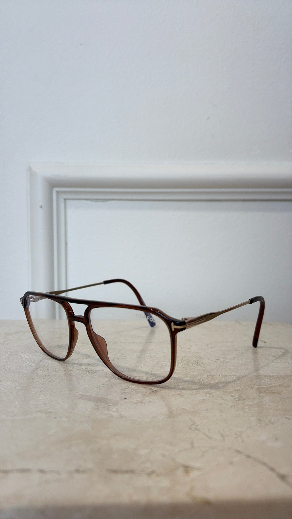 Tom Ford Blue Light Glasses Burgundy and Gold