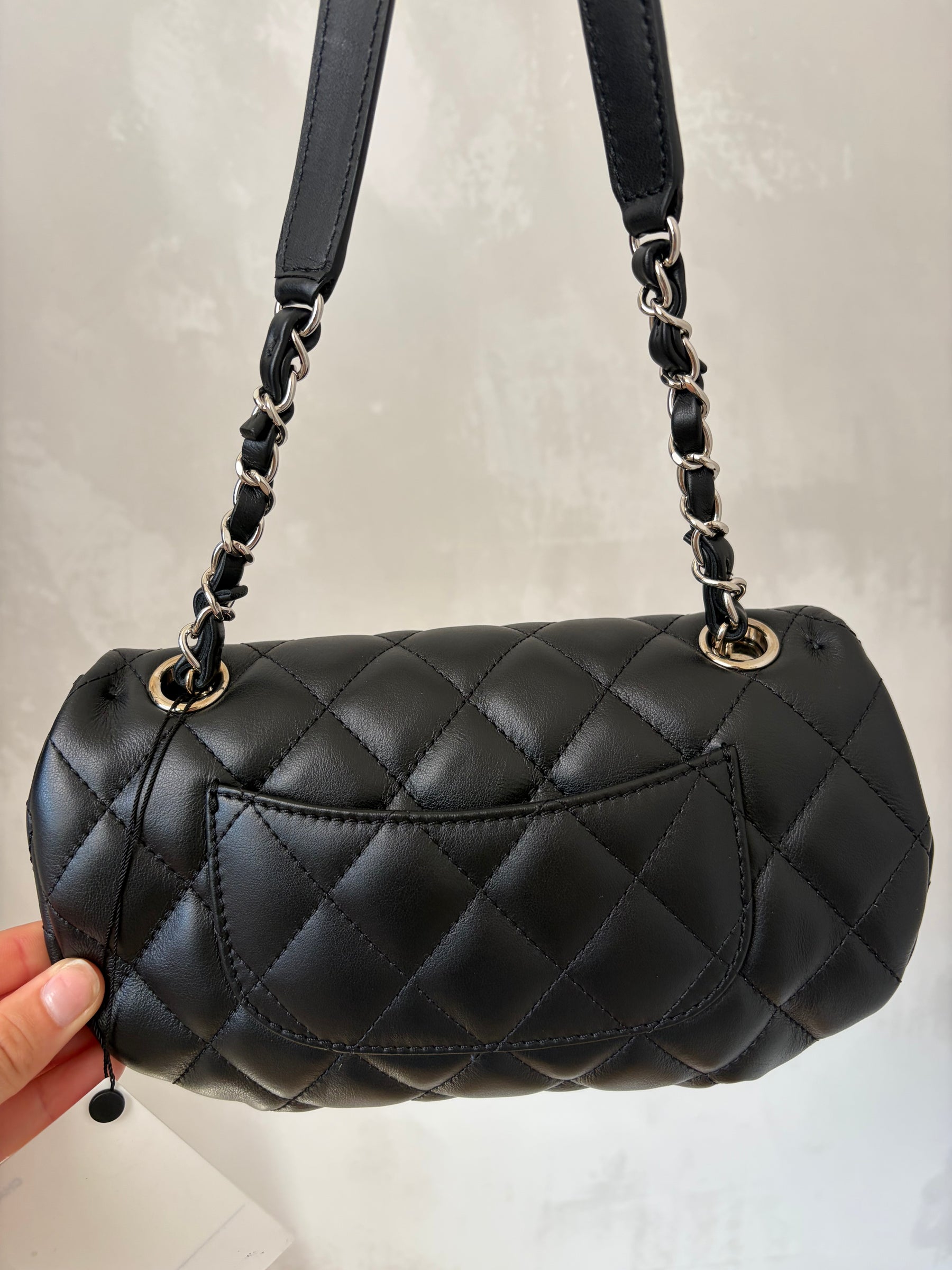 Chanel Uniform Black Leather Belt Bag