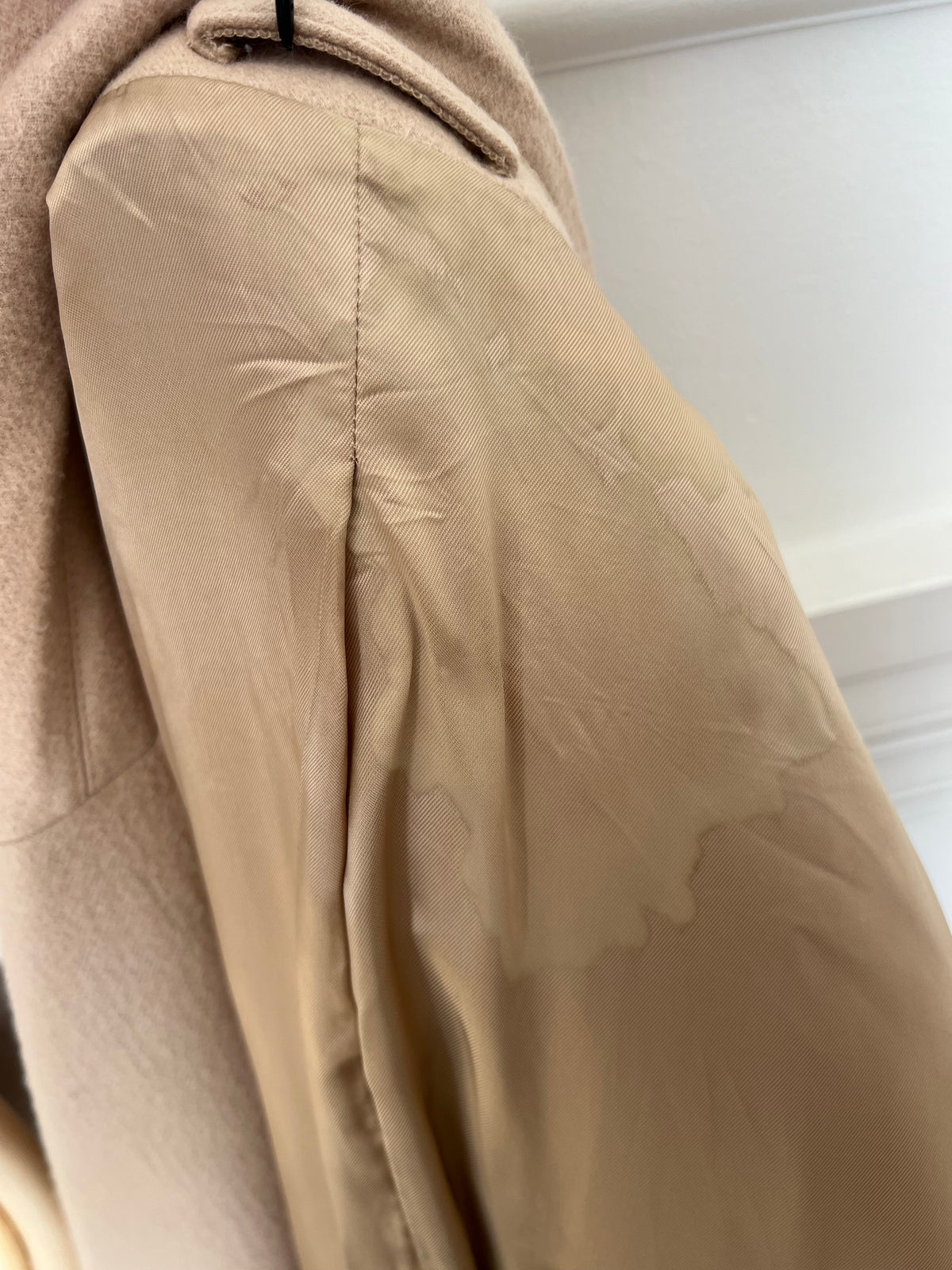 Wardrobe NYC Beige Wool Double Breasted Coat, 1