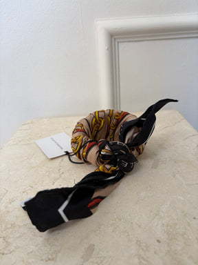 Balenciaga Beige and Black Silk Wrapped Cuff