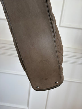 Chanel Taupe Coated Quilted Shoulder Tote